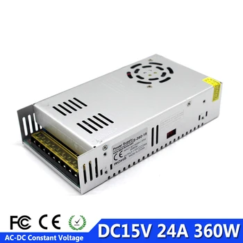 

Single Output Switching power supply 15V 24A 360W Transformer 110V 220V AC To DC15V SMPS For Led Light CNC CCTV Monitor Printer