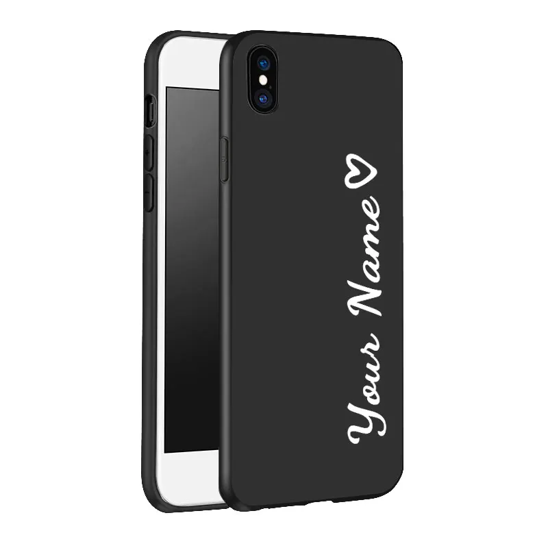 DREAMFOX персонализированный пользовательский текст с именем черный Мягкий ТПУ силиконовый чехол для телефона чехол для iPhone 11 Pro X XR XS MAX 5 6 6S 7 8 Plus - Цвет: 14