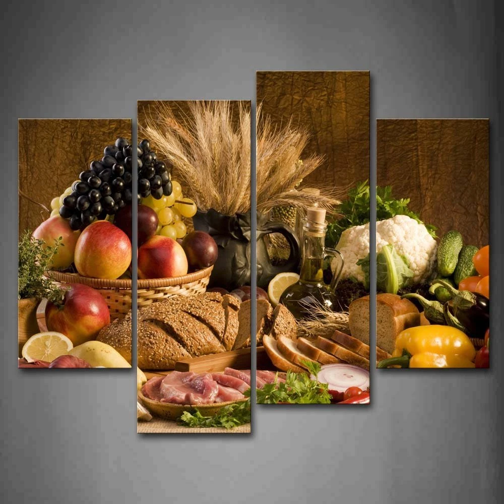 gedragen Product onder 4 stuks/set van heerlijk eten woonkamer schilderen art wanddecoratie canvas  schilderij verf in de verf ingelijst XJDC12 20|canvas painting|wall decor  canvas4 piece - AliExpress