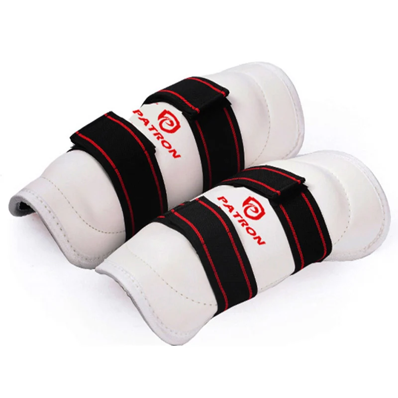 Günstig 4 teile satz PU Taekwondo Schutz Arm Shin Schutz Bein Hülse WTF ITF Muay Thai Kick Boxing Judo Wesing Karate Ausrüstung kind Gamaschen