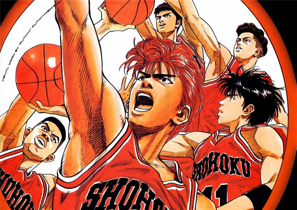 Slam Dunk плакаты настенные наклейки яркие цветные украшения для дома белая бумага с покрытием прямая - Цвет: Цвет: желтый