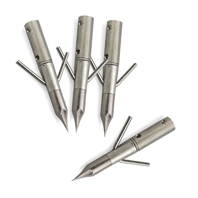6/12pcs Archery Bowfishing Arrowhead Rotated Wing Broadhead Stainless Steel For OD 8mm Hunting Shooting Fishing Accessories