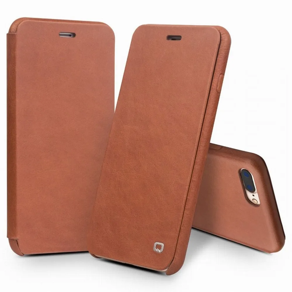 

QIALINO for iphone 7 8 P Genuine Leather Case for iphone 7 Plus Real Leather Ultra Slim Hidden Magnetic Flip for 4.7/5.5 inches