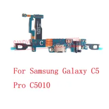 5 Pieces USB Charging Port Dock Connector Flex Cable With Headphone Audio Jack For Samsung Galaxy C5 Pro C5010 Repair Parts