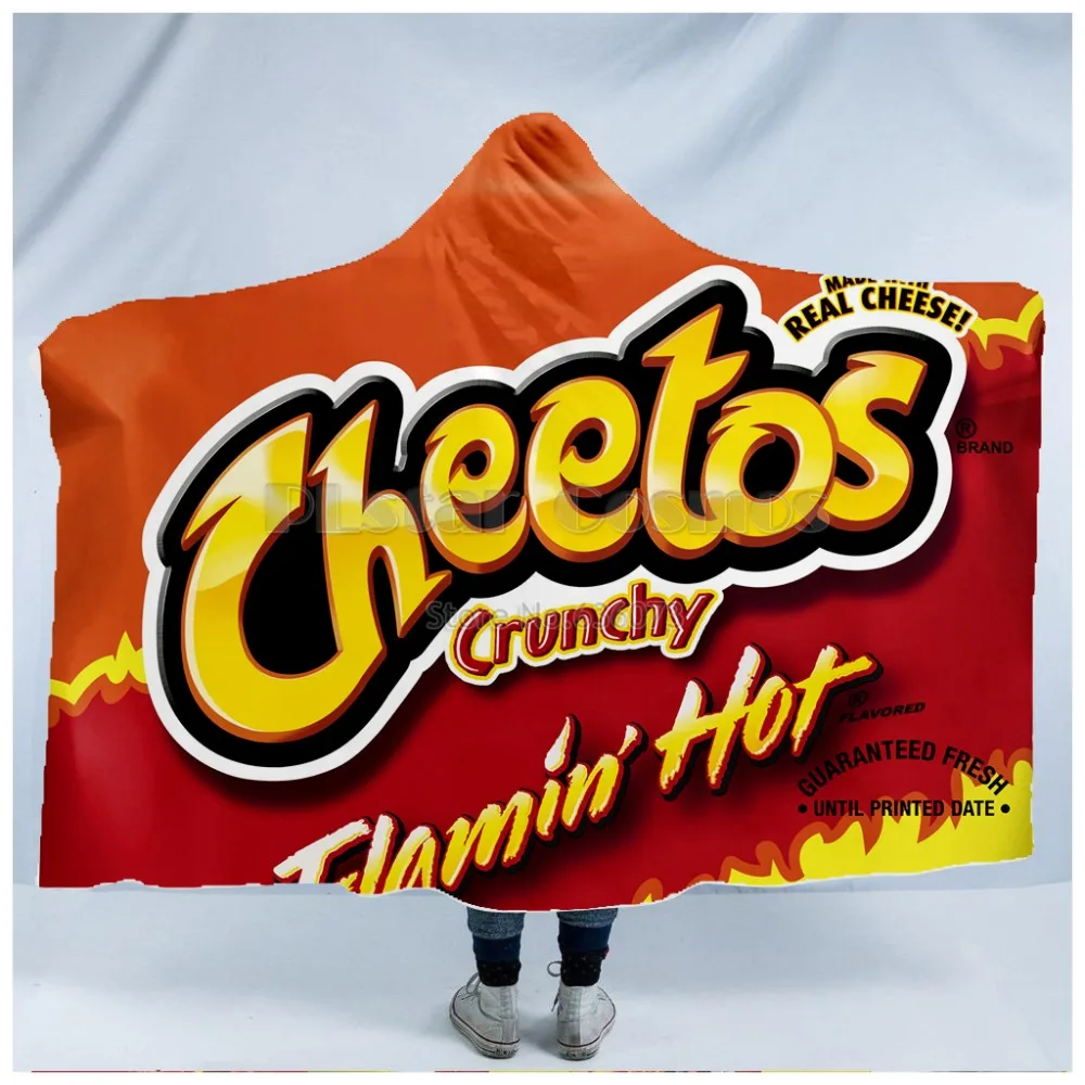 

Plstar Cosmos Hot Cheetos food Harajuk funny Hooded Blanket 3D full print Wearable Blanket Adults men women style7