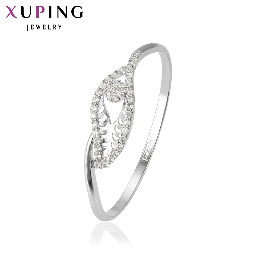 

11.11 Xuping New Arrival Luxury Bangle Charm Design Rhodium Color Plated Jewelry for Women High Quality Gift 50640