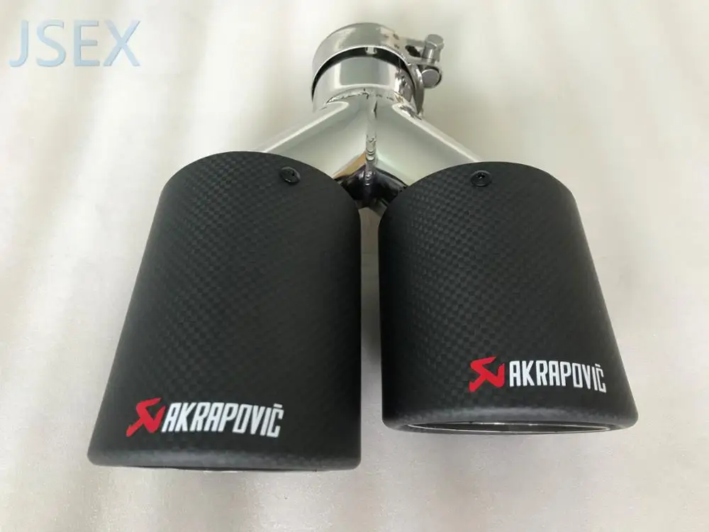 Углеродное волокно Стайлинг AKRAPOVIC нержавеющая сталь Универсальный двойной автомобильный глушитель выхлопной трубы автомобильные аксессуары модификация