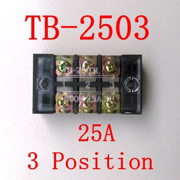

5pcs/lot TB Terminal Block TB-2503 Panel Mounted Terminal Connector 600V 25A 3 Position