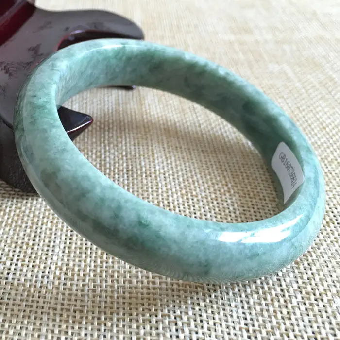 

59mm Certified Grade A Genuine Natural Green Jadeite Jade Bracelet Bangle 6624