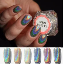 0.5g 1Box Shiny Laser Mirror Powder Nail Art Holographic Powder Unicorn Powder Nail Glitter Hologram Rainbow Chorme Pigments