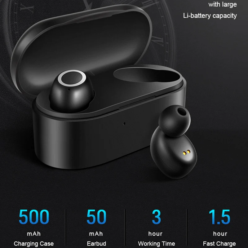 Bluetooth V5.0 наушники с 3D стерео звуком портативные TWS Беспроводные сенсорные