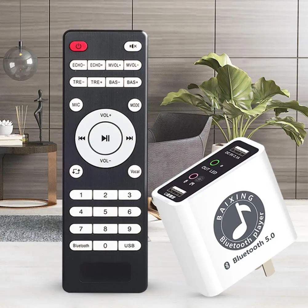 

USB Bluetooth Audio Receiver Adapter 5.0 with Remote Control Sing Song Helper U Disk Playback Audio Amplifier Wireless