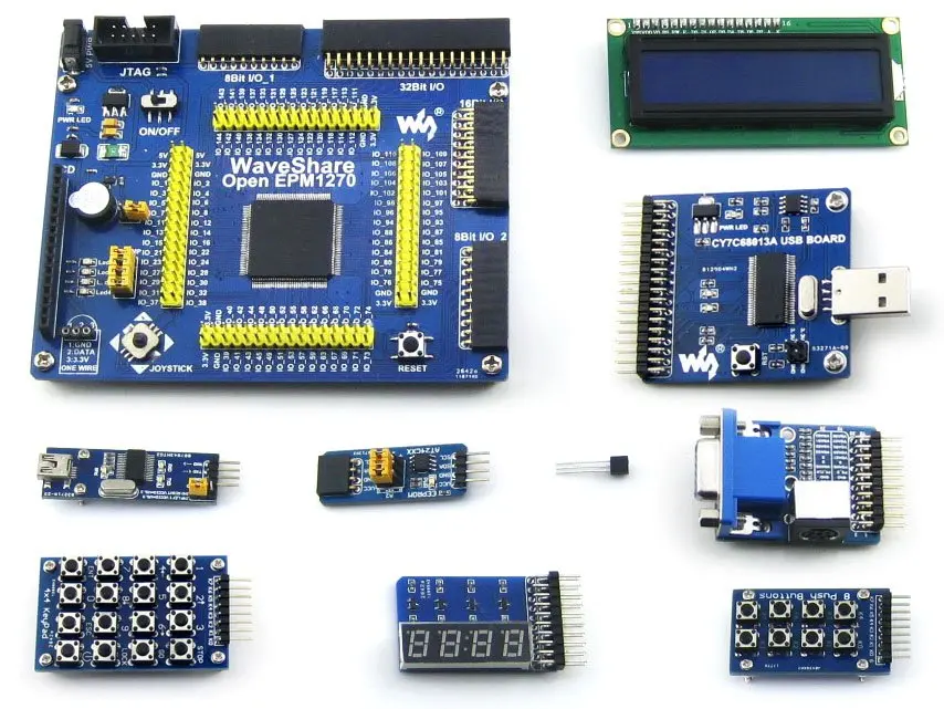 

module OpenEPM1270 Package B EPM1270T144C5N EPM1270 ALTERA MAX II CPLD Evaluation Development Board + 10 Accessory Modules Kits
