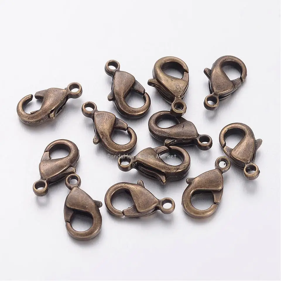 200pcs Antique Bronze Brass Lobster Claw Clasps for Jewelry Making DIY