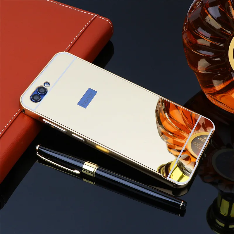 

Huawei Honor V10 Mirror Case Plating Metal Frame Cover with Mirror Back Cover Hard Phone Case for Huawei Honor V10 HonorV10