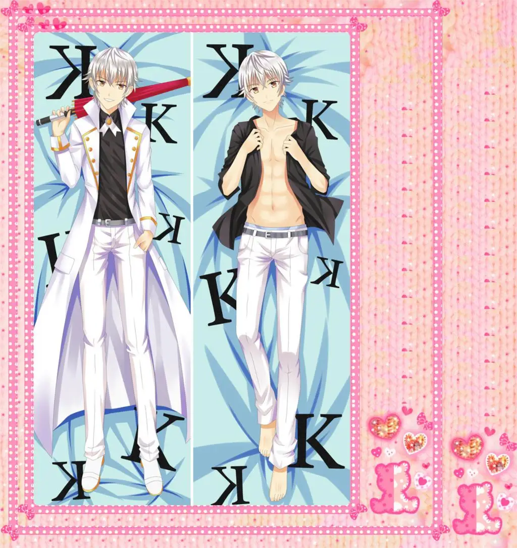 Anime Cartoon K Project Double Bolster Hugging Pillow Case Cover Pillowcase Peach Skin 2 Way No.61073 | Дом и сад