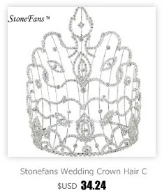 StoneFans круглые коронки Винтаж Украшенные стразами серебряный король queen Мисс США невесты корона с Crystales Для женщин