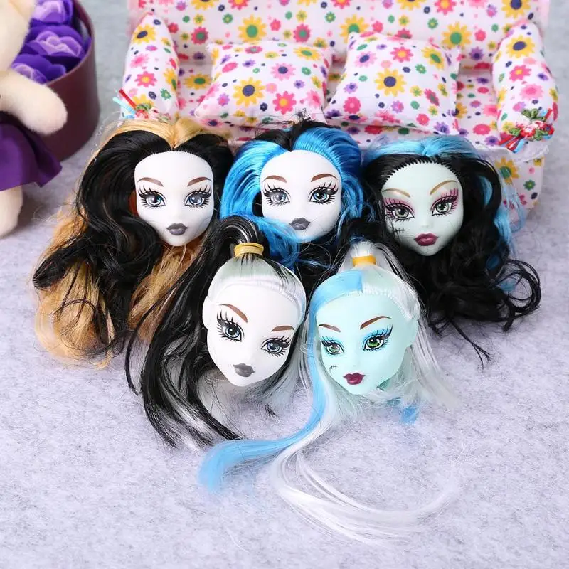 1 шт. милые девушки куклы головы красочный Монстр демон парик волосы украшения для детских игрушек девочки подарок куклы аксессуары