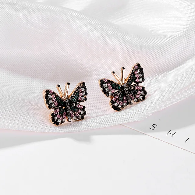 Butterfly Rhinestone Stud Earrings 4