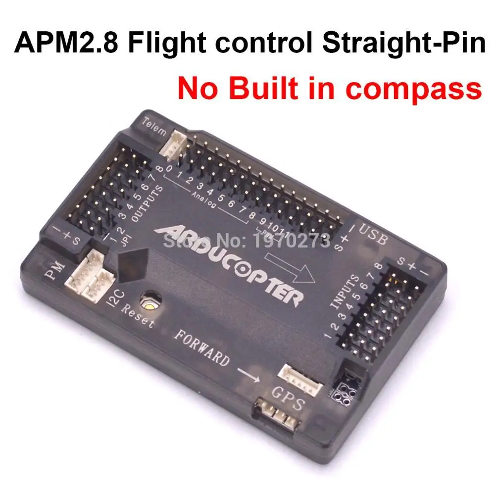 ArduPilot Mega APM2.8 APM 2,8 плата контроллера полета встроенный компас для радиоуправляемого квадрокоптера S500 S550 мультикоптера - Цвет: StraightPinNoCompass