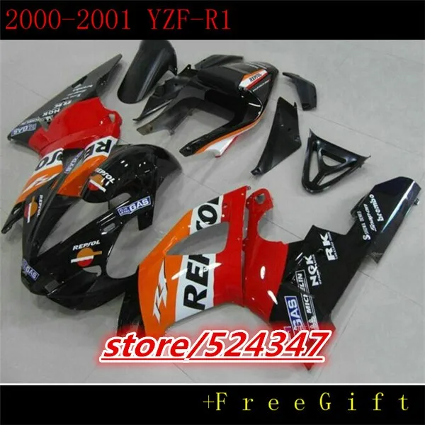 Nn-для 00-01 red YZFR1 00 01 YZF-R1 R1 YZF R1 YZF1000 YZF 1000 Горячий красный черный 2000 2001 Обтекатели для Yamaha