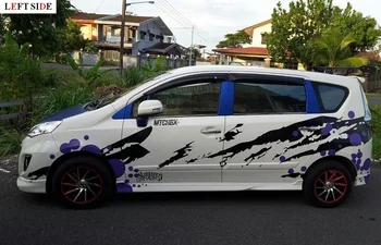 

LEFT SIDE Car Stickers Classical Personality Black PurpleTtrail Bubble Design Car-styling Waterproof High Quality Vinyl