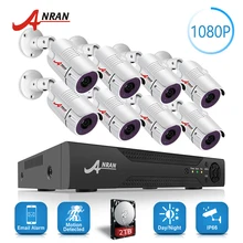 ANRAN CCTV 2.0MP 8CH HD AHD DVR система Комплект 3000TVL 1080 P 36IR День Ночь наружная камера комплекты домашней безопасности 1 ТБ 2 ТБ HDD опционально