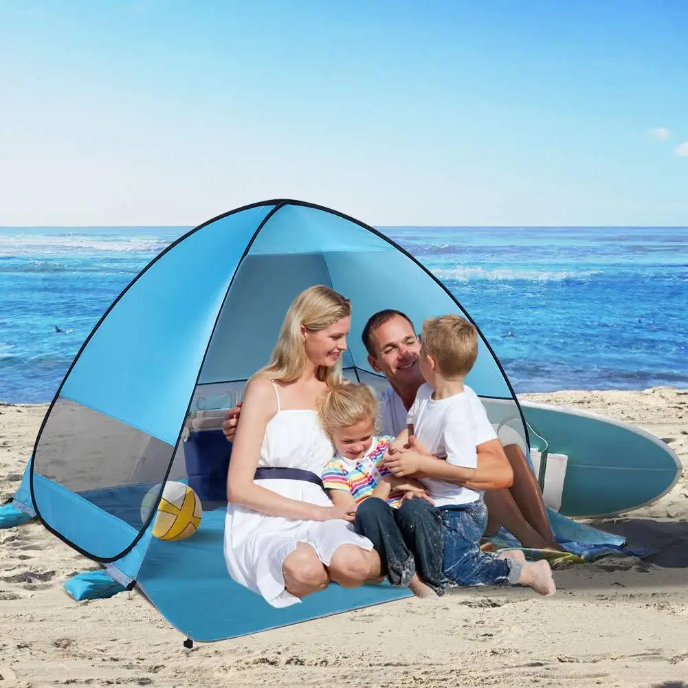 

New Beach Tent Ultralight Folding Tent Pop Up Automatic Open Tent Family Tourist Fish Camping Anti-UV Fully Sun Shade