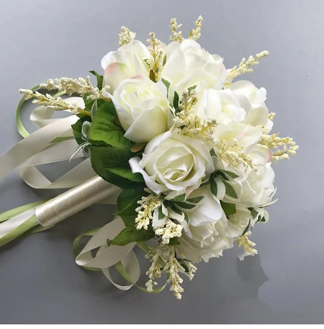 Новое поступление, свадебные букеты для женщин, искусственный букет цветов, белые 20*20 см, цветы ручной работы для подружки невесты - Цвет: As picture shows