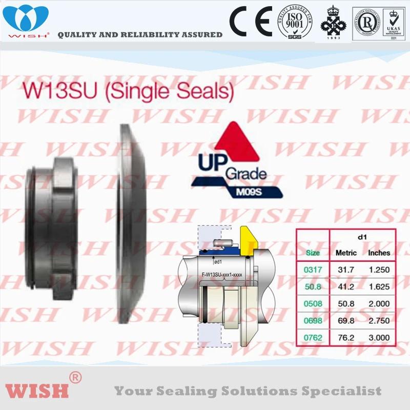 

Single seal (seat + inner face) Waukesha Universal lI ,WRU (TRA20), Replace to AES W13SU