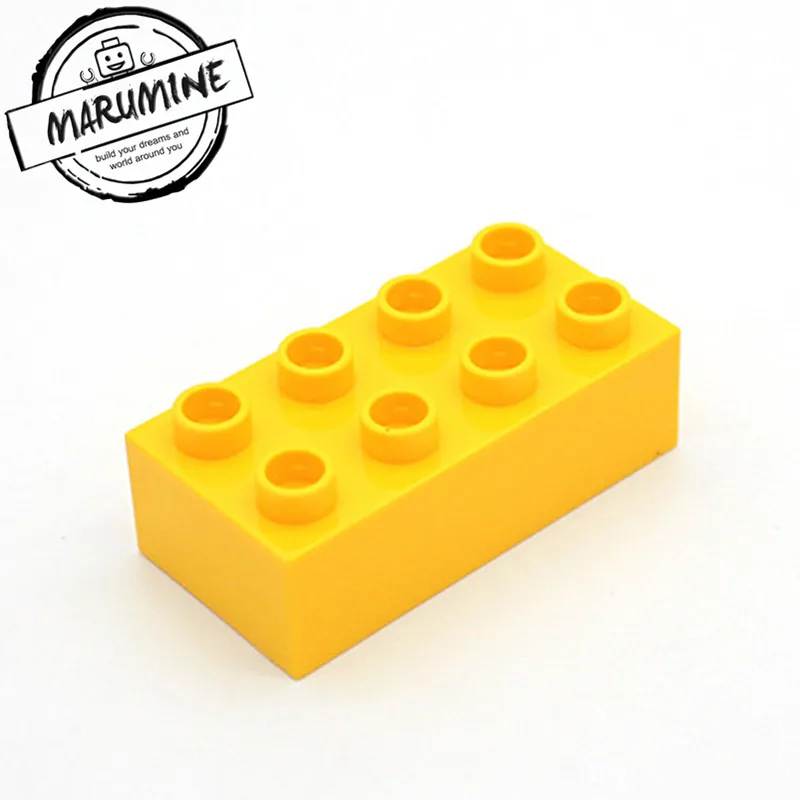 MARUMINE, большие кирпичи, 2x4, Duplo, блок, 30 шт./лот, классический набор, Обучающие игрушки, подарок для детей, сделай сам, набор строительных кирпичей - Цвет: Цвет: желтый