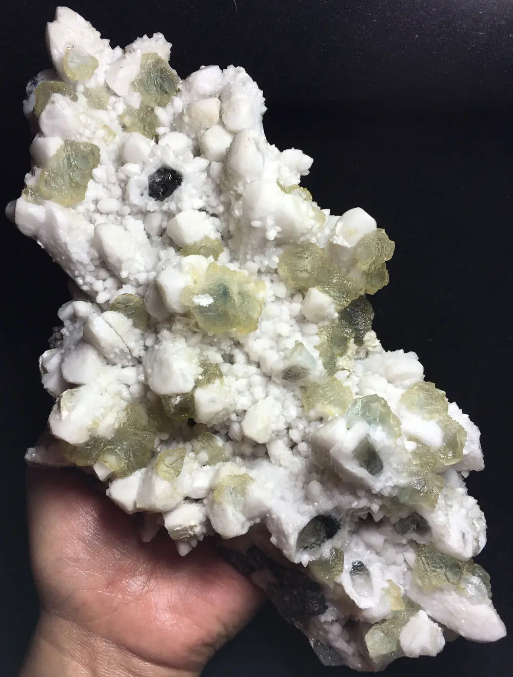 

1640g Natural Green Fluoriter AND skeletal Quartz Crystal Cluster specimen crystals healing stones
