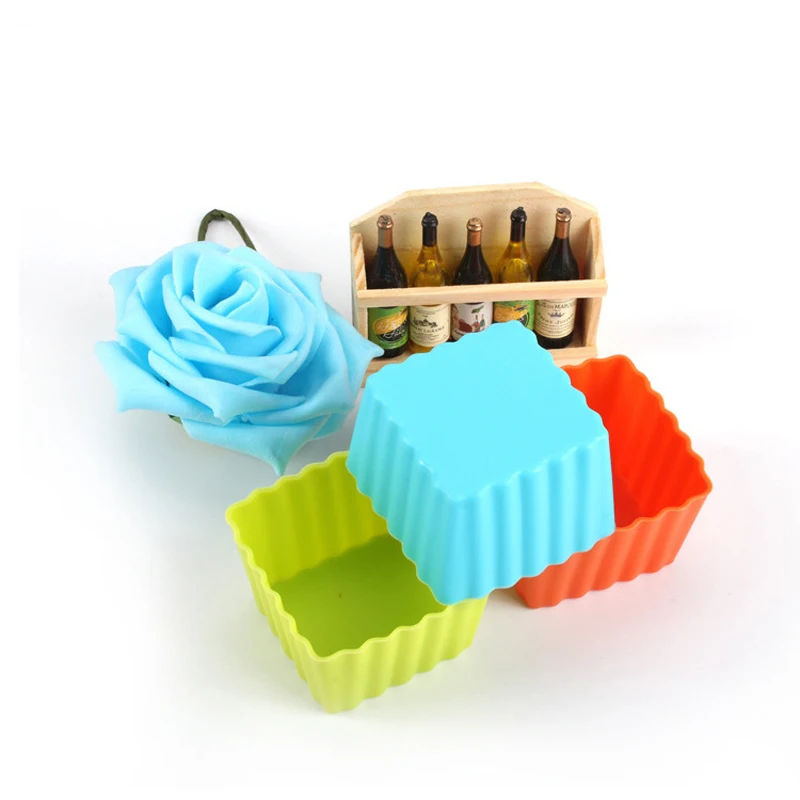 Buy 4PCS 5cm Square Silicone Cake Mold Pudding Jelly