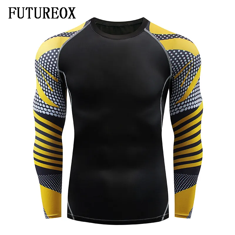 

Create New Quick-drying Compressed Shirts Men's T-Shirts Four Kinds of Flowers Long-Sleeve MMA Fitness Fast-Driving Top Gear