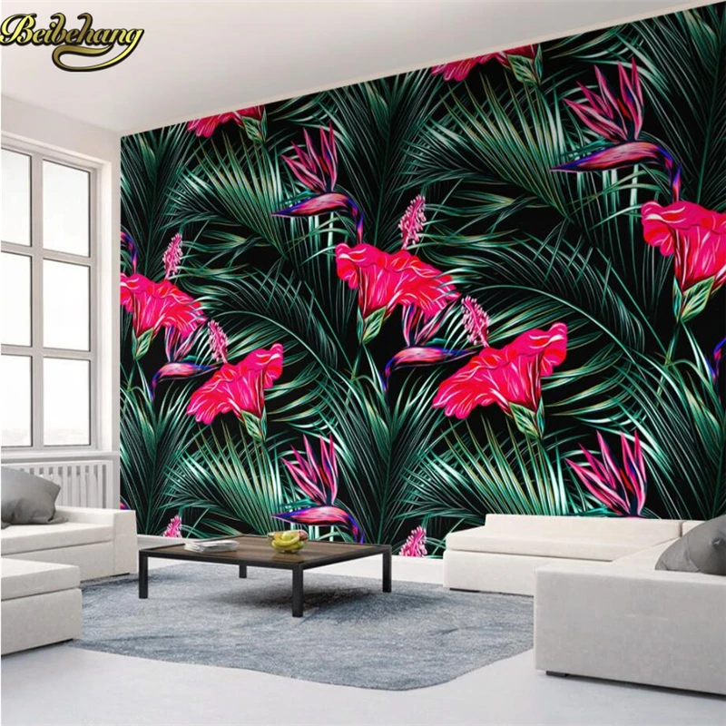 

3D обои beibehang с рисунком фламинго, Настенные обои для стен, 3 d фрески для ТВ, фона, свадебной комнаты, гостиной
