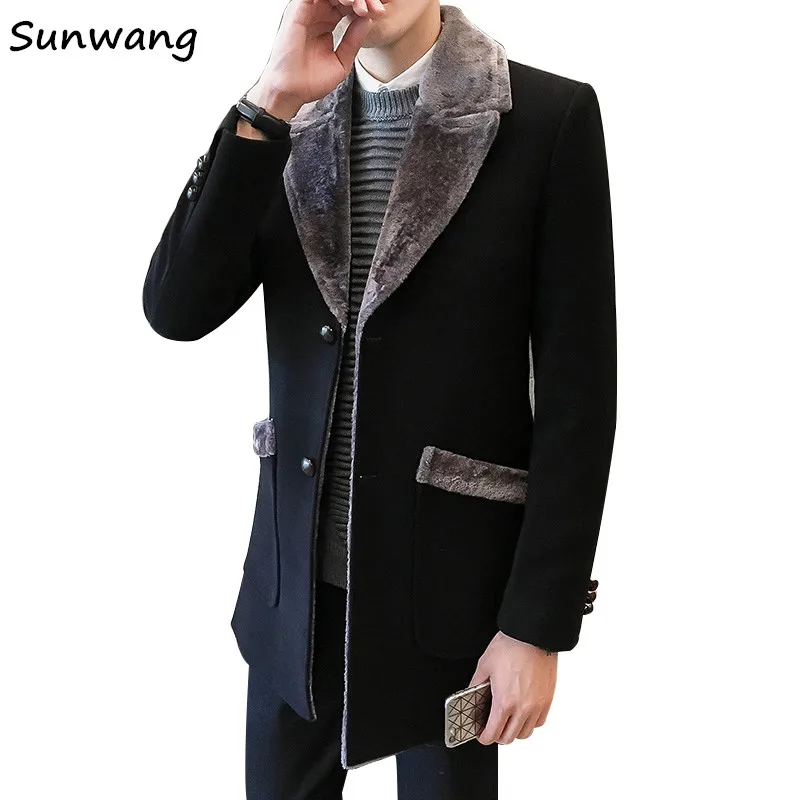 fur peacoat mens