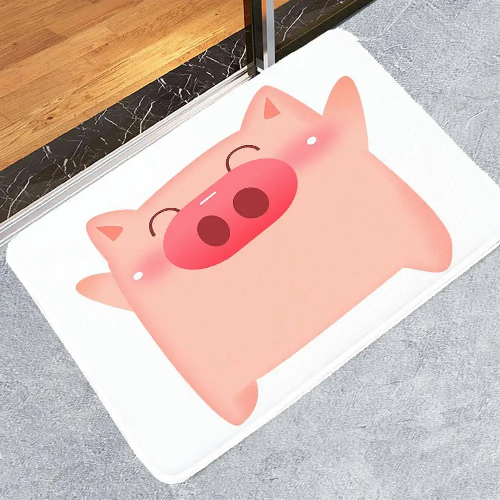 Горячая поросенок коралловый флис коврик для прихожей для кухни пейзаж ванная комната туалет Нескользящие Коврики для пола анти-скользящий коврик