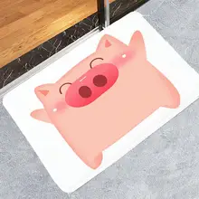 Горячая поросенок коралловый флис коврик для прихожей для кухни пейзаж ванная комната туалет Нескользящие Коврики для пола анти-скользящий коврик