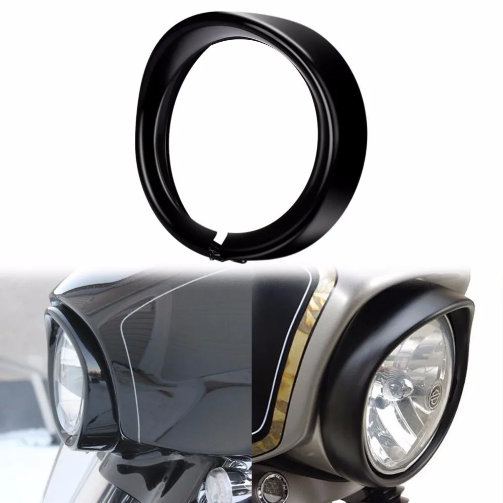 7inch black/Chrome Headlight Headlamp Trim Ring Harley 4.5 inch Fog