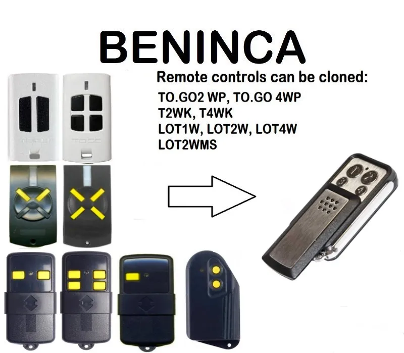 

BENINCA TO.GO 2WK,TO.GO 4WK, TO.GO 2WP Remote Control Duplicator 4-Channel 433.92MHz. Fixed code