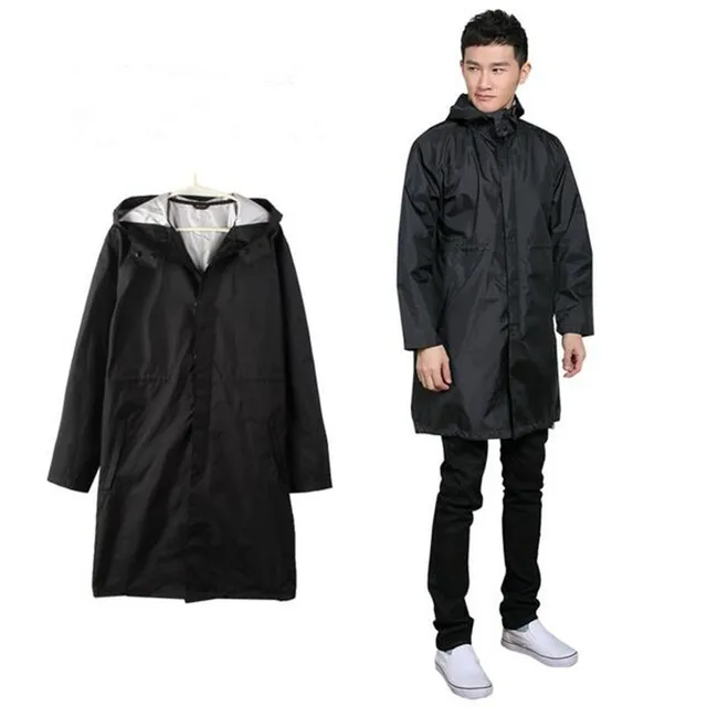 Negro/Azul capa Impermeable Impermeables para Hombres