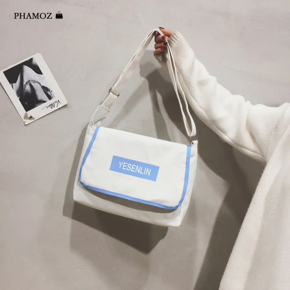 

Original Casual Messenger Ladies Simple Canvas Shoulder Bag Girls Fashion Wild Women Crossbody Flat Bags
