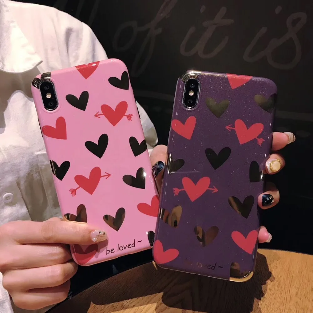 

case for iphone XS MAX XR X 7 8 plus case cover luxury glitter plating lover soft silicon phone bag case for iphone 6 6s plus