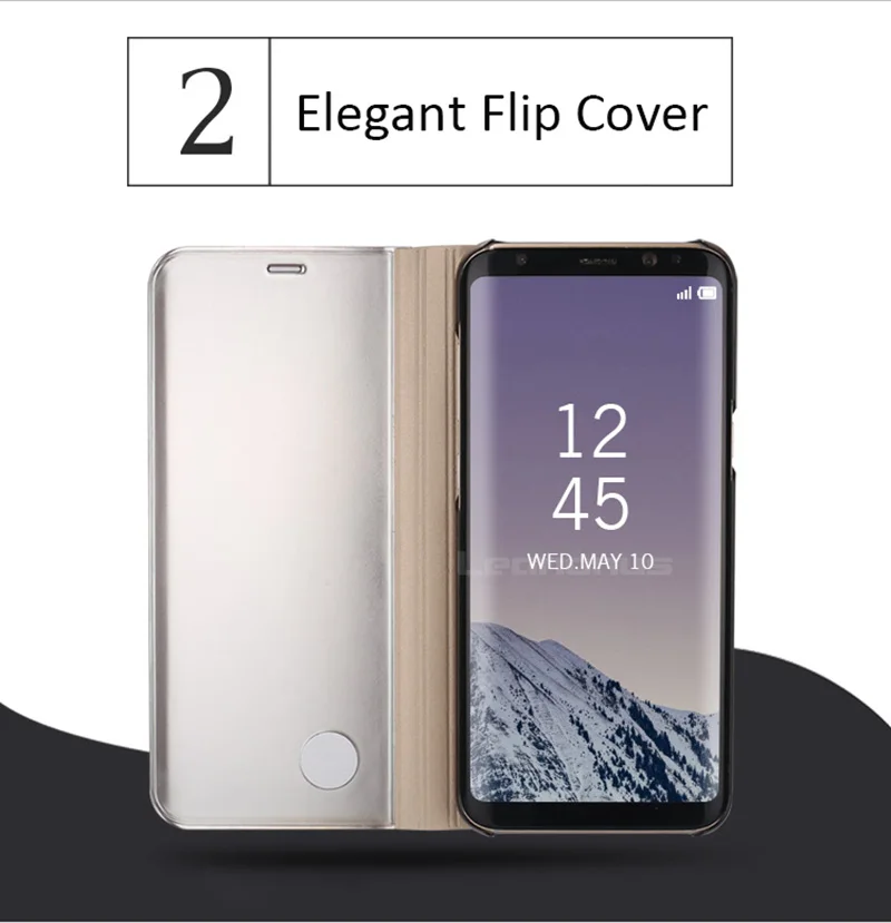Чехол для Galaxy S8 Note8 чехол Clear View Smart Cover samsung плюс S6 S7edge A520 A3 A5 A7 2017 зеркальный флип