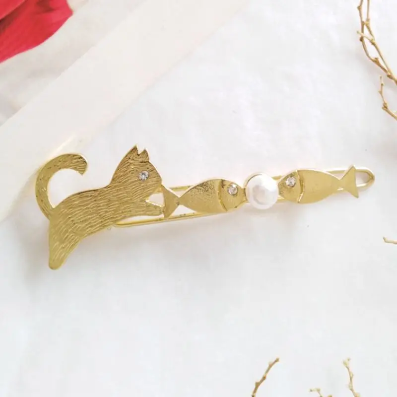 

Fashion Baitao Metal Texture Creativity Aesthetic Lovely Girl Hairpin Simple Aesthetic Student Headdress Girl