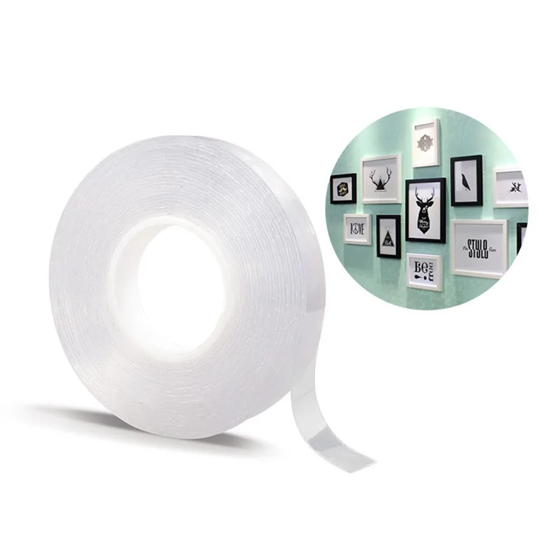 

1m/3m/5m Multifunctional Double-Sided Adhesive Tape Nano Gel Pads Anti-Slip Washable Universal Sticker Tape Reusable Silicone