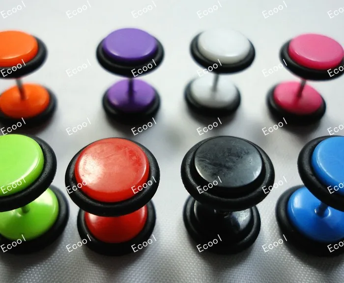 

New Cool Fashion wholesale lots 36pcs Fake Cheater Ear Plug Expander Pierce Tunnel free shipping fashion Resin Earrings LB313