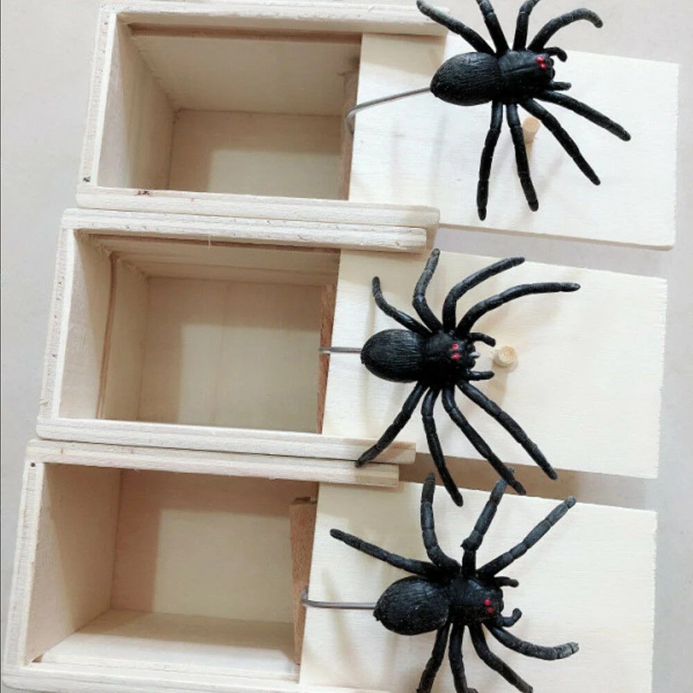 Новая забавная игрушка паук шалость скрытая в случае веселый напугать коробка День Дурака фокус, розыгрыш игрушечные лошадки