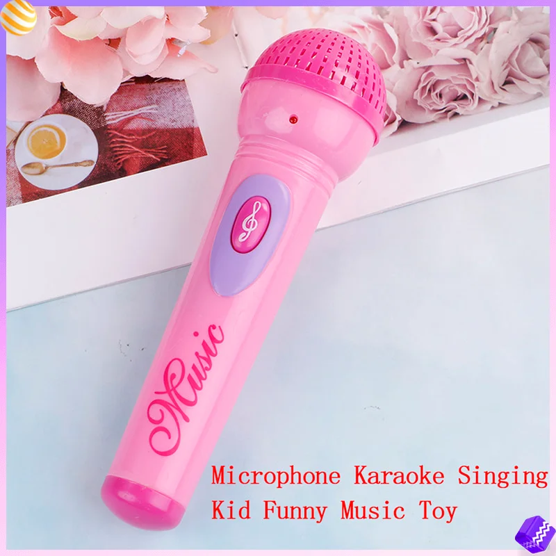 Enfants émulés jouets de musique drôle sans fil Microphone modèle musique karaoké jouet livraison directe couleur rose