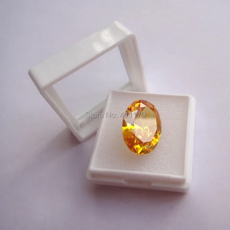 

wholesale Jewelry Packaging Display gems gemstone cases Gia gemstones storage box 28*28mm white